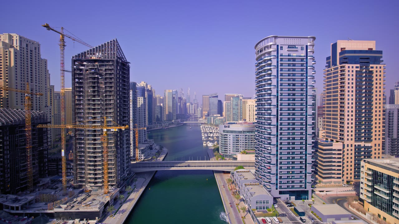 Dubai Creek, an Aerial film shown full frame