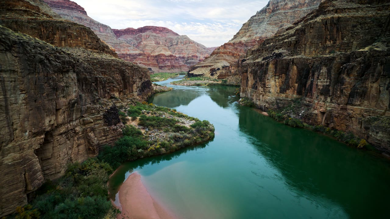 Grand Canyon River Valley, an Aerial film shown full frame