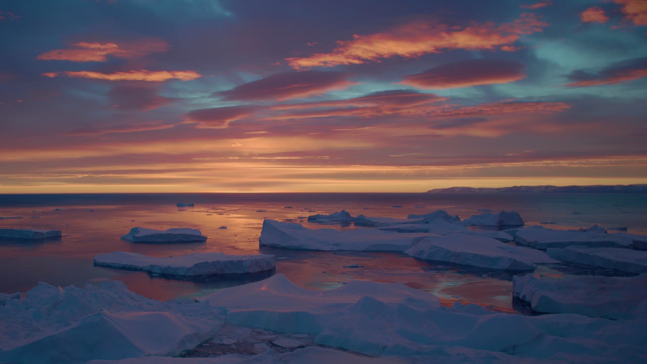 Greenland Evening, an Aerial film shown full frame