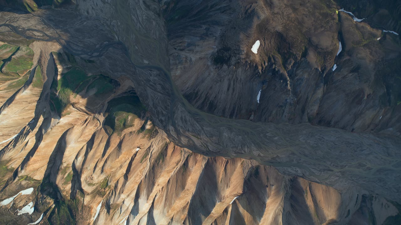 Iceland Fjord from Above, an Aerial film shown full frame