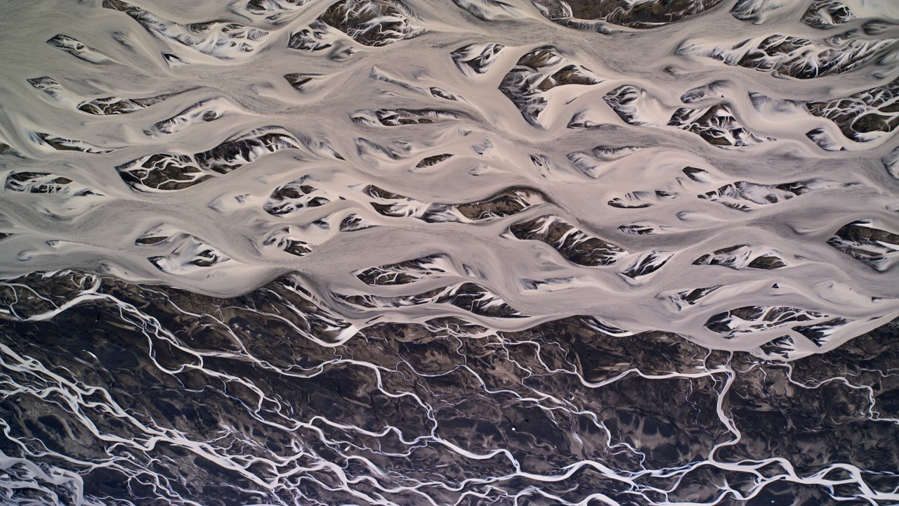 Iceland Glacier, an Aerial film shown full frame