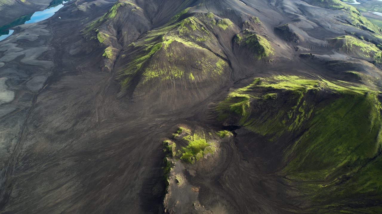 Iceland Lake, an Aerial film shown full frame
