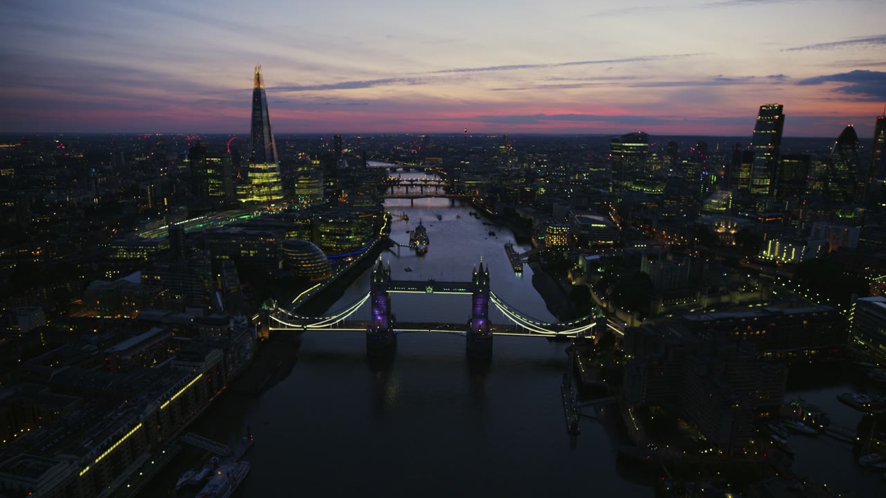 London Thames, an Aerial film shown full frame