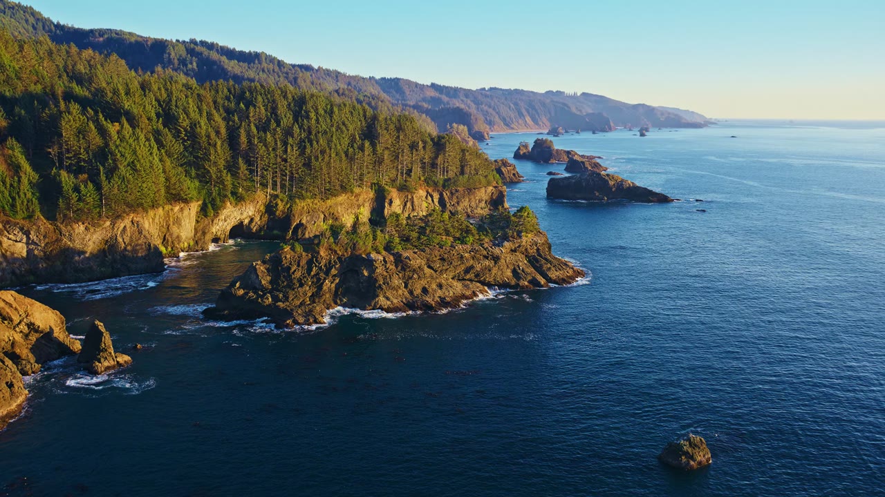 Oregon Coastline, an Aerial film shown full frame