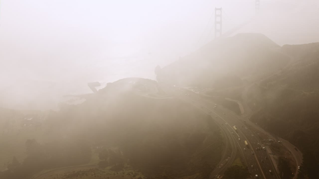 San Francisco Fog, an Aerial film shown full frame