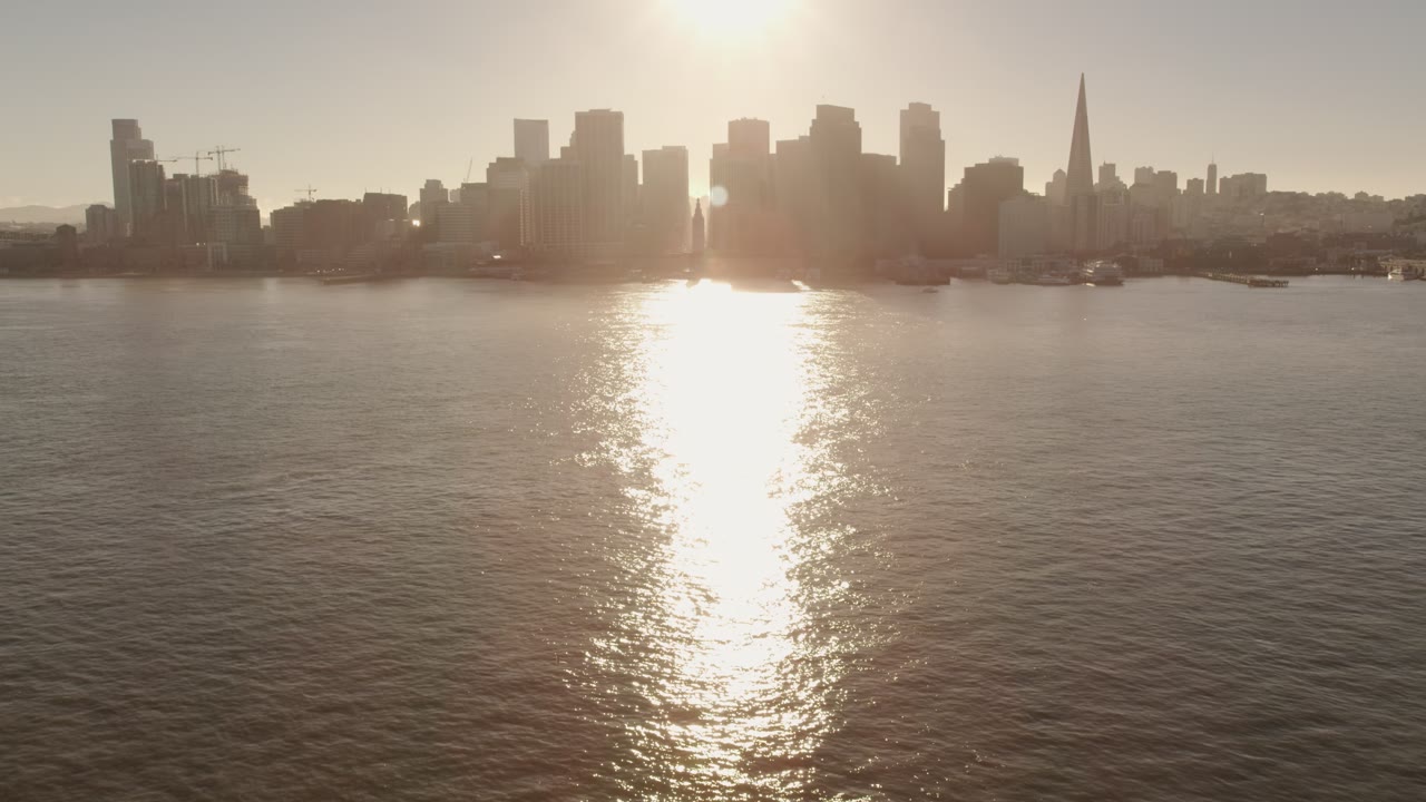 San Francisco Skyline, an Aerial film shown full frame