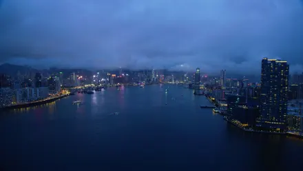 Hong Kong Night Aerial wallpaper