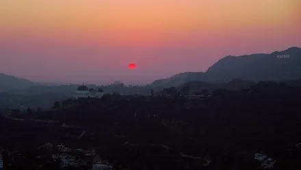 Los Angeles Sunset Aerial wallpaper