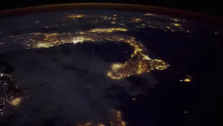 Southern Europe Night Aerial wallpaper