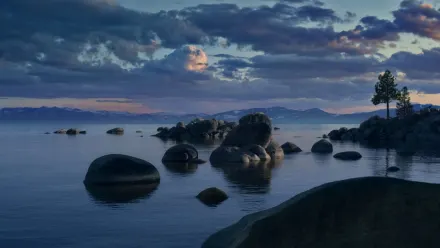 Tahoe Evening Aerial wallpaper
