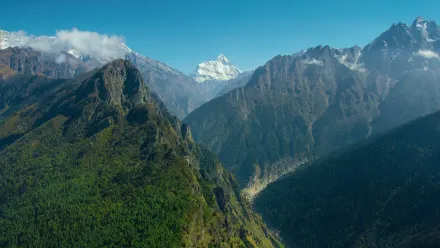 Through Himalayas Aerial wallpaper