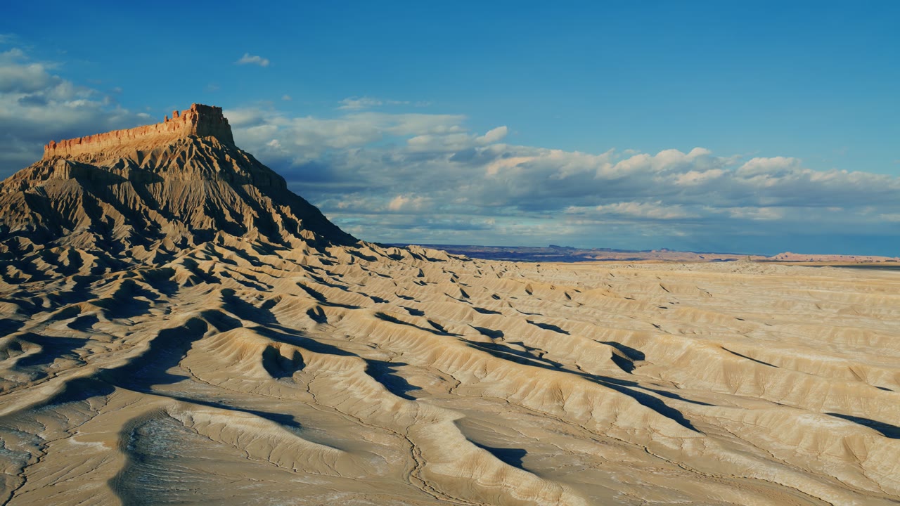 Utah’s Factory Butte, an Aerial film shown full frame