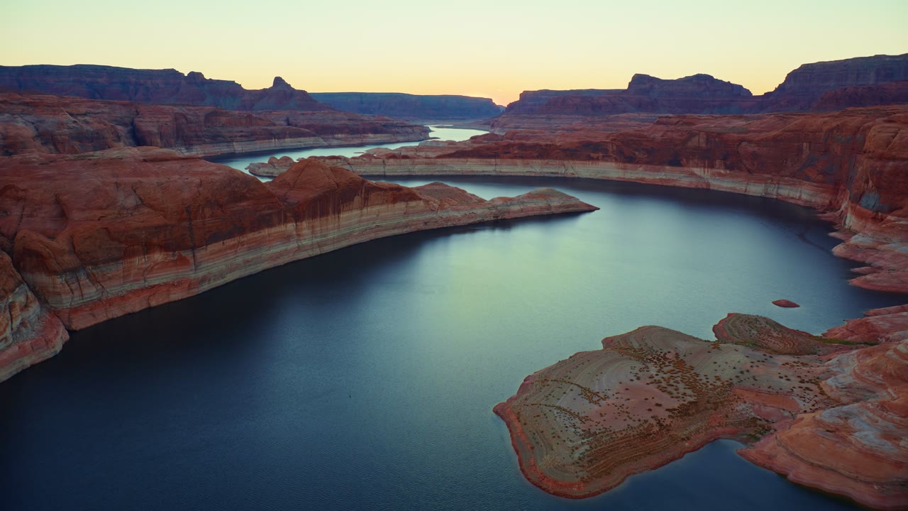 Utah’s Lake Powell, an Aerial film shown full frame