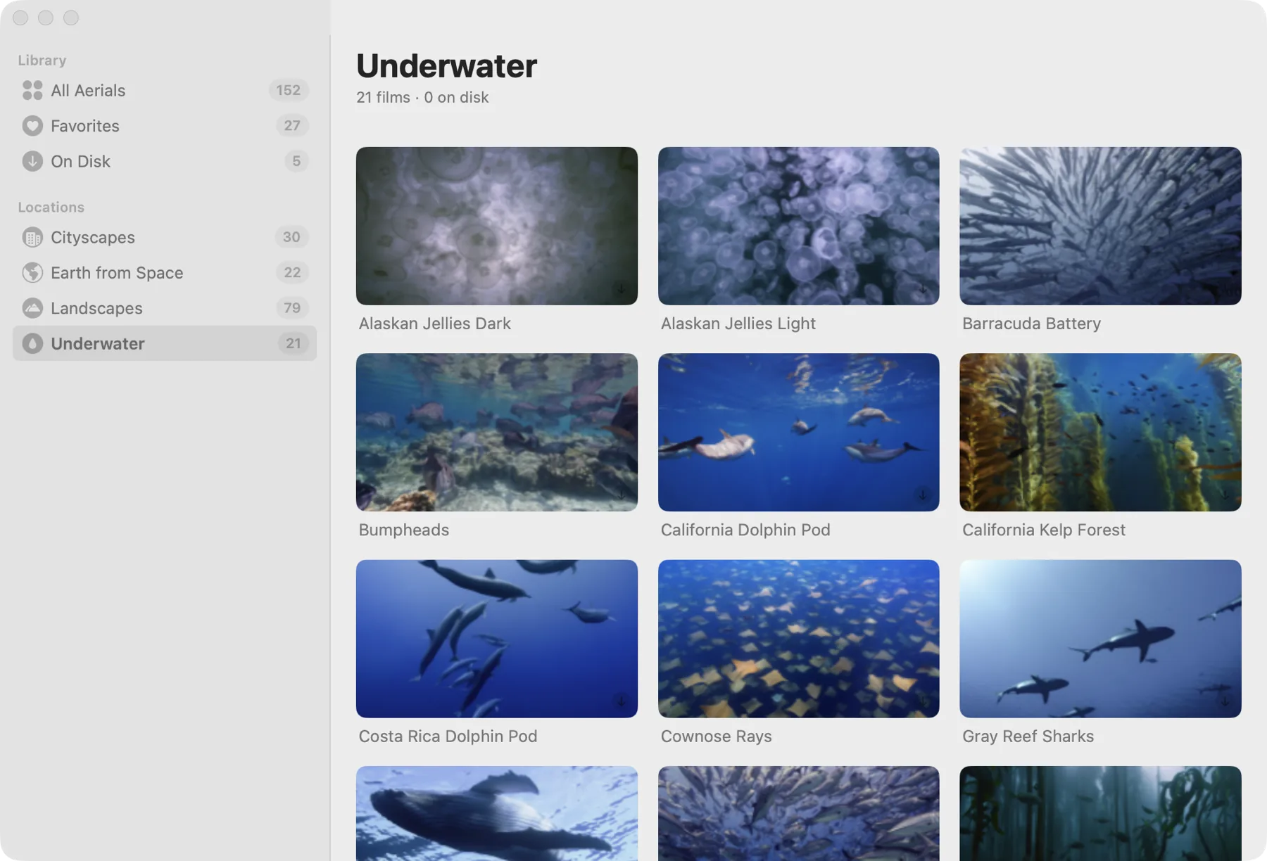 Skywall showing the Underwater aerials